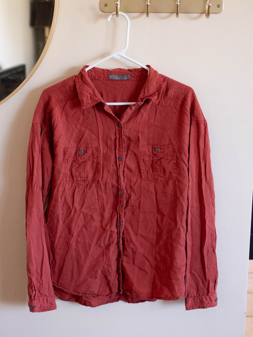 PrAna Rust Orange Button-Up
